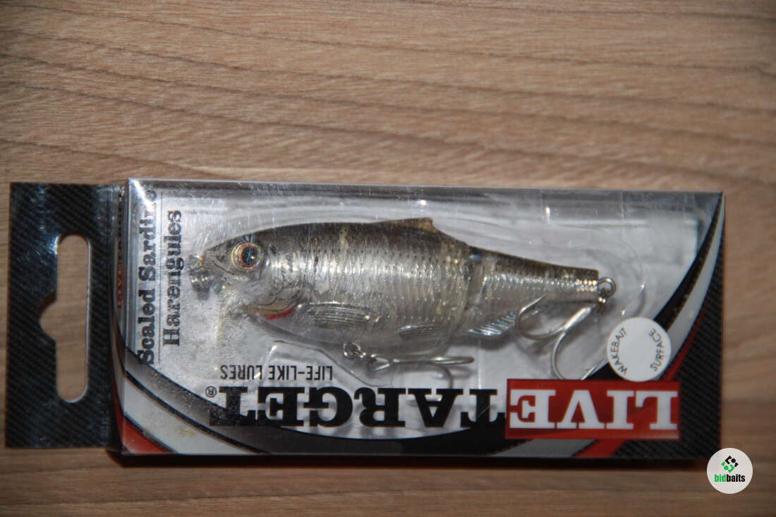 LIVE TARGET Wakebait Sardina Oro/Nero - Esca Da Pesca Salata RARA (SSW90T950) 3.5"