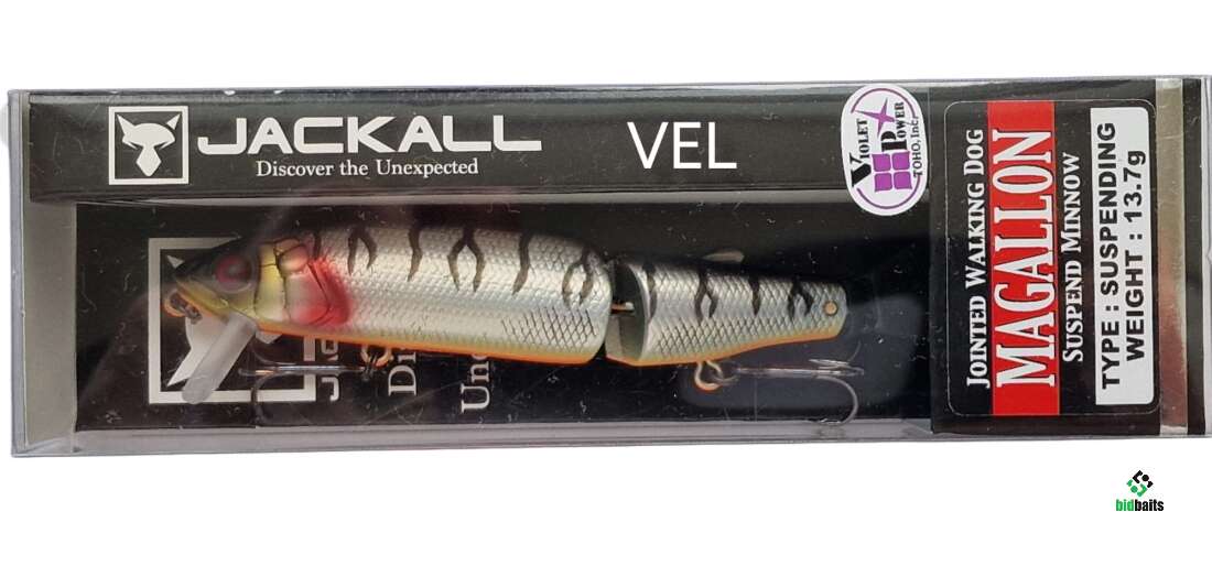 Leurre Jackall Magallon 113SP Suspend - Couleur Mat Tiger, Avec Rattles, Pour Eau Douce