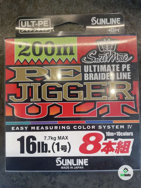 Fil De Pêche Sunline X8 Jigger ULT PE - 200 Mètres, Résistance 50 Lb, Multi-couleurs, Pour Jigging