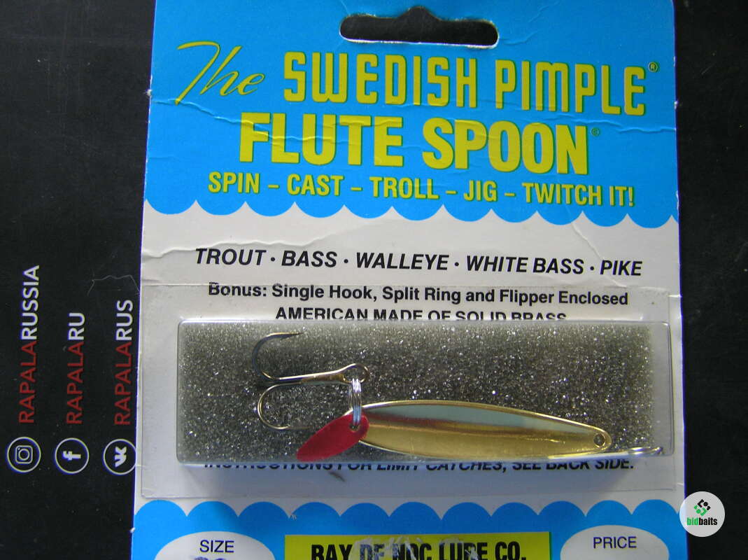 Купить Блесна зимняя Bay de Noc Flute Spoon (Swedish Pimple Lite) № 5 G по  цене 280 руб.