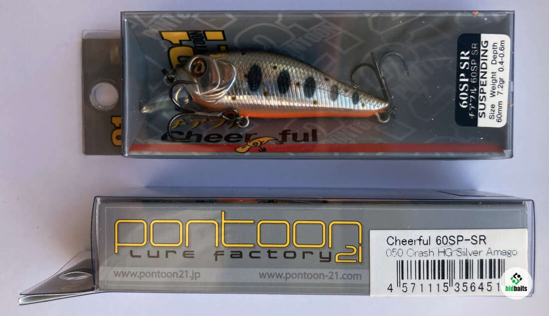 Leurre Pontoon21 GagaGoon 60S-SR - Wobbler Coulant Argent Amago, 60mm Pour Perche, Truite, Brochet