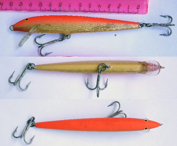 Rapala Vintage Magnum 13 Floating Lure GFR Gold Fluoro Red NICE
