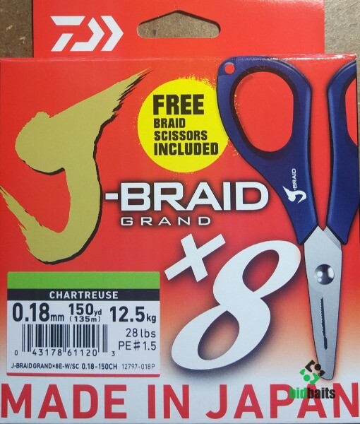 Daiwa J-Braid Grand X8 w/ FREE Braid Scissors